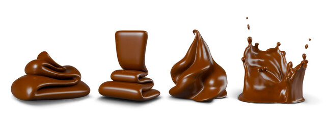 Whipped cream, dripping melted chocolate, butter, splash with drops