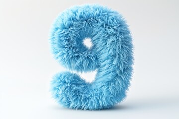 A fuzzy blue number nine with a fuzzy blue number zero