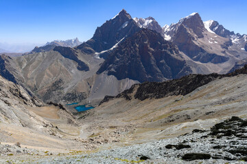 A beautiful lake in the mountains of Tajikistan.