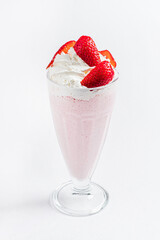 strawberry milkshake on the white