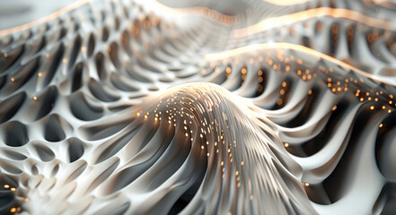 Sound visualization using 3D cymatic patterns in touchdesigner style. Generative AI.