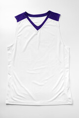 Basketball uniform on white background top view