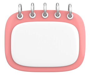 Empty calendar. 3D calendar. 3D illustration.