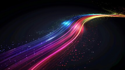 Obraz premium Abstract speed background of a line long rainbow light background, Generative AI illustrations. 