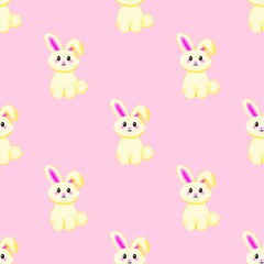 seamless pattern with rabbits