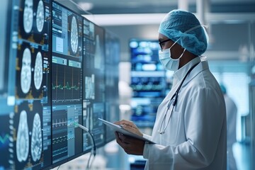 Doctors Analyzing Medical Data on Digital Screens