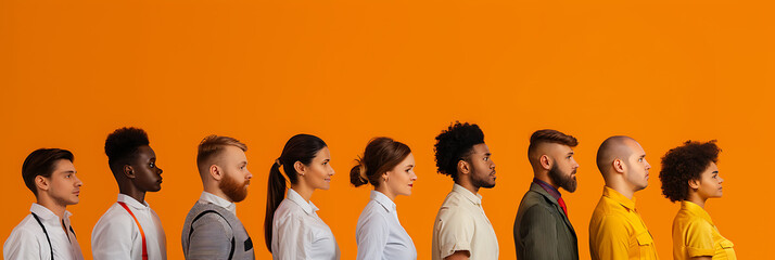 People of various professions, panorama wallpaper,  gathering for creativity