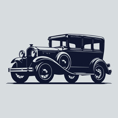 Retro Vintage Racer Hot Rod Car Vector Illustration