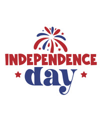 4th of july independence day typography clip art design on plain white transparent isolated background for card, shirt, hoodie, sweatshirt, apparel, tag, mug, icon, poster or badge