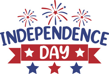 4th of july independence day typography clip art design on plain white transparent isolated background for card, shirt, hoodie, sweatshirt, apparel, tag, mug, icon, poster or badge