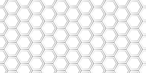 Abstract vector background. Minimalist background with 3d hexagon shapes. Vector illustration. White abstract 3d wall texture. Modern design with seamless geometric pattern. Honeycomb background. 