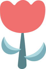 Pink Vintage Flower with leaf