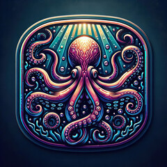 octopus logo and symbol for world ocean day