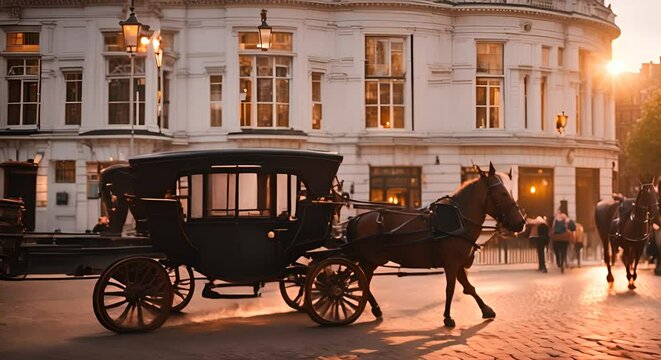Horse carriage in London.