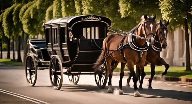 Horse carriage in London.
