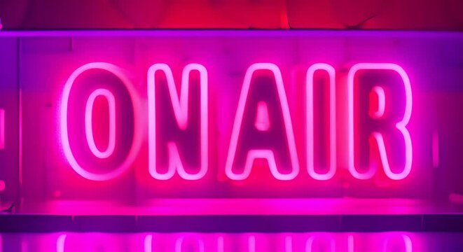 "ON AIR" text with neon lights.