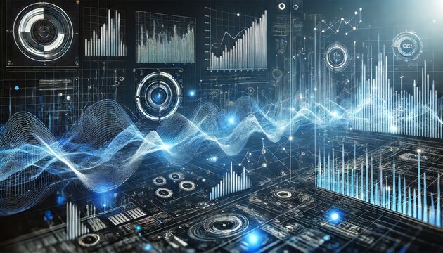 Abstract Digital Data Visualization with Graphs and Waves