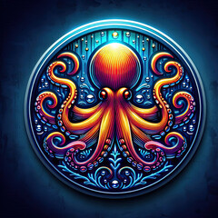 octopus logo and symbol for world ocean day