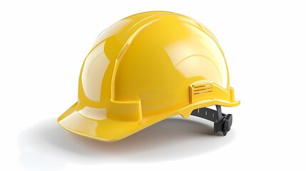 Fototapeta premium A Yellow safety helmet or hard cap isolated on white background of headgear and handyman tools, Generative AI illustrations.