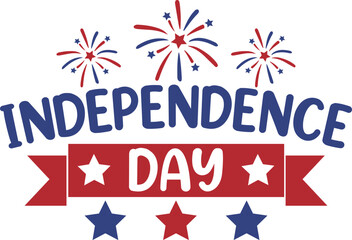 4th of july independence day typography clip art design on plain white transparent isolated background for card, shirt, hoodie, sweatshirt, apparel, tag, mug, icon, poster or badge