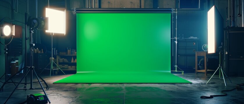 Vibrant Green Screen with Grainy Gradients for DIY Tutorials and Craft Videos in Creative Workshop