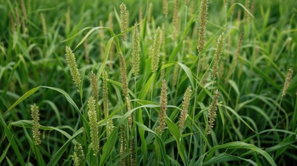 Obraz premium itchgrass harmful weed in agricultural crops