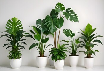 Fototapeta premium Houseplants png element set on transparent background
