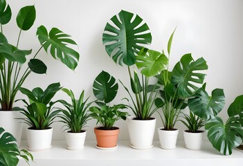 Obraz premium Houseplants png element set on transparent background