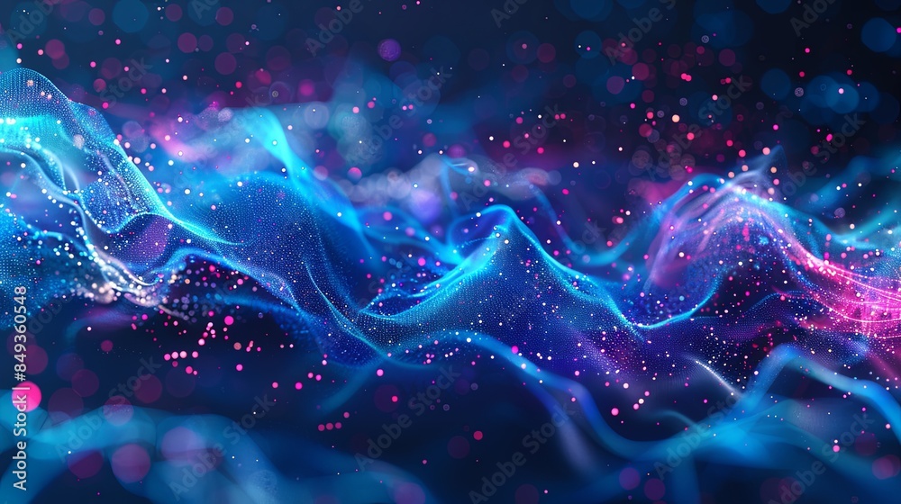 Aufkleber A digital artwork representing data processing and AI operations within a cloud computing environment. Generative AI