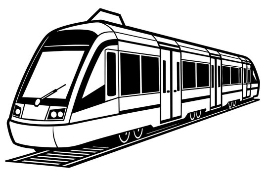 recommend clip art: train line art vector illustration