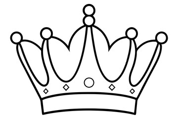 royal crown outline vector illustration