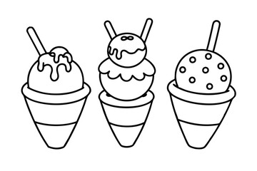 set of sweet ice cream vector illustration