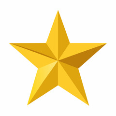 Obraz premium yellow-metal-star-5-rays-on-a-white-background