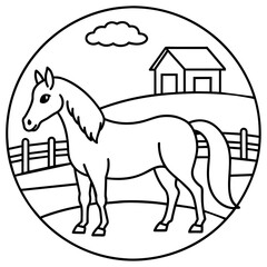 horse-farm-animal vector 