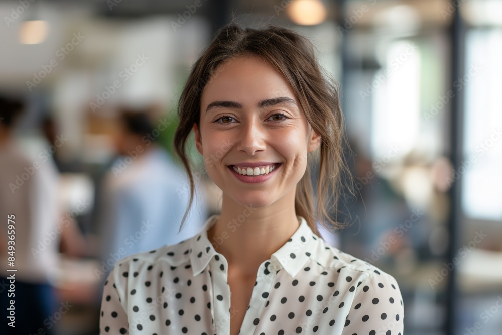 Canvas Prints a smiling woman in an office