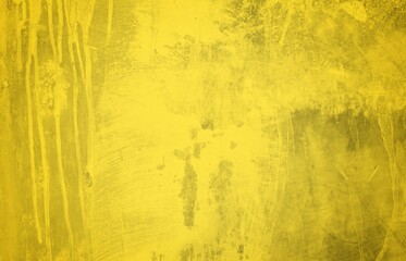 Abstract yellow cement wall texture background, blank yellow concrete wall pattern background, A yellow wall splashed with white paint, Clean and textured yellow wall