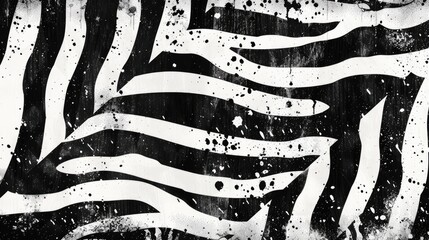 Grunge pattern with wavy black and white design for backgrounds