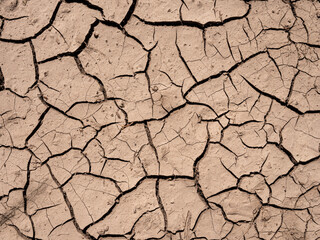 Brown dry soil or cracked ground. close up texture background