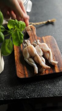 frog legs food French cuisine Cooking appetizer meal food snack on the table copy space food background rustic top view