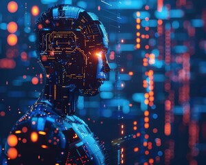 Graphic of  Artificial intelligence and human collaboration for enhanced productivity
