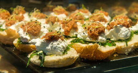 Various kind of tapas in Spain