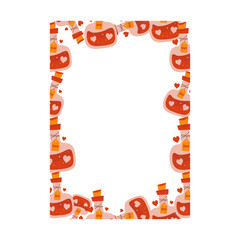 Obraz premium Valentines day card with heart shapes on white background