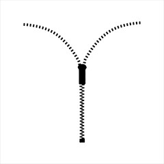 Open zipper silhouette isolated on white background. Zipper icon vector illustration design. © Techzaka