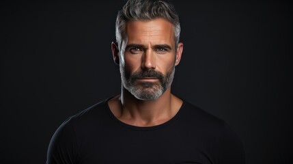 Obraz premium old man model on a blank dark background, 