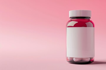 A bottle of medicine is sitting on a background