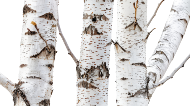 Birch tree on a transparent background