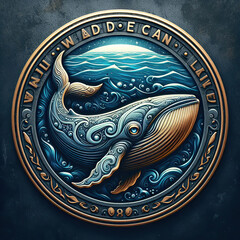 Whale logo and symbol for world ocean day