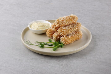 fried mozzarella cheese sticks breaded