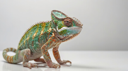 Obraz premium Chameleon reptile photo on clean white background