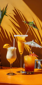 Coquet&eacute;is Coloridos com Guarda-s&oacute;is Tropicais